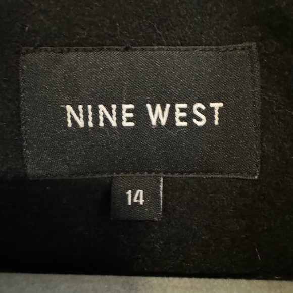 Nine West Wool Blend Button Up Black Pea Coat• Size 14 - Picture 5 of 7